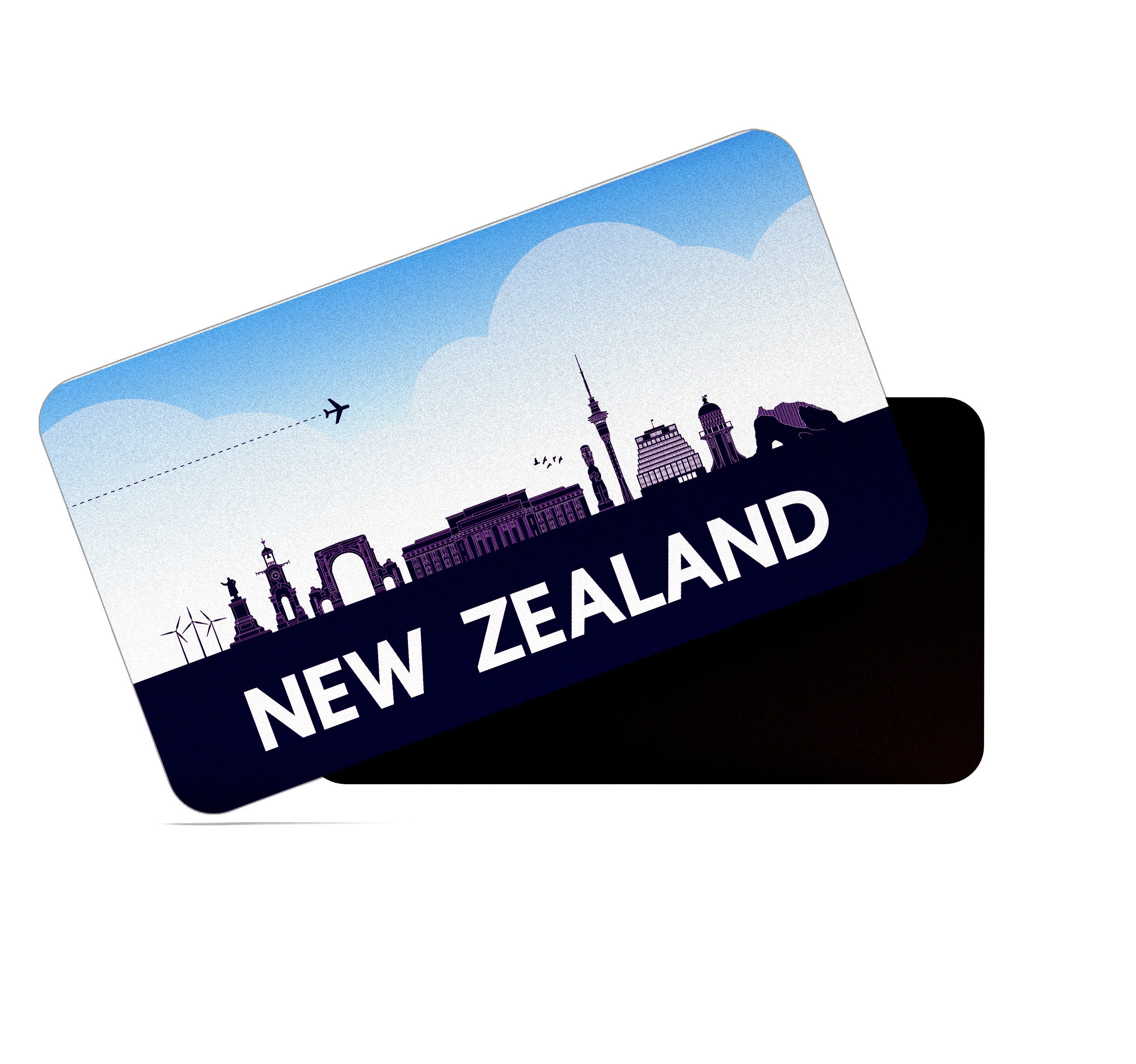 dhcrafts Rectangular Fridge Magnet Purple New Zealand Design Pack of 1 (8.6cm x 5.4cm)